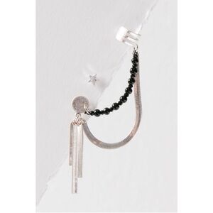 Free People Ear Cuff Set Silver tone with Star stud earring NWT